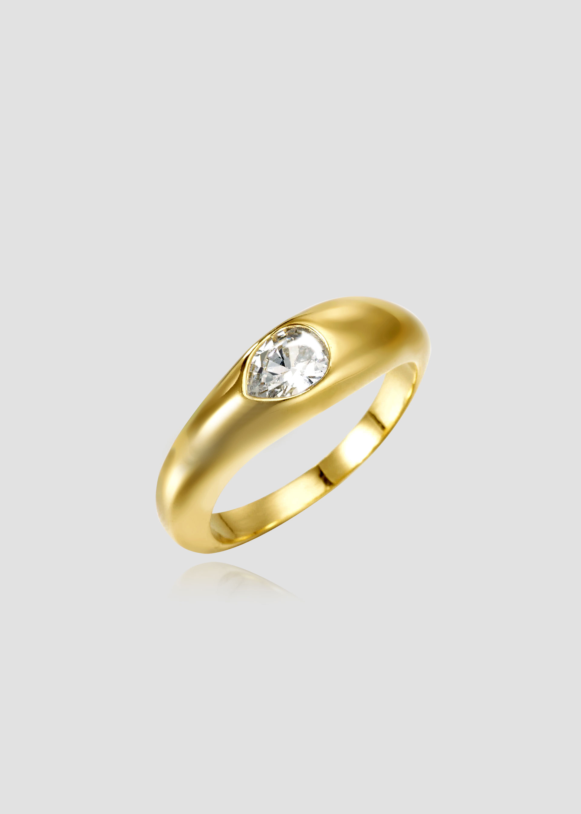 Pear Cut Wave Ring _ Gold